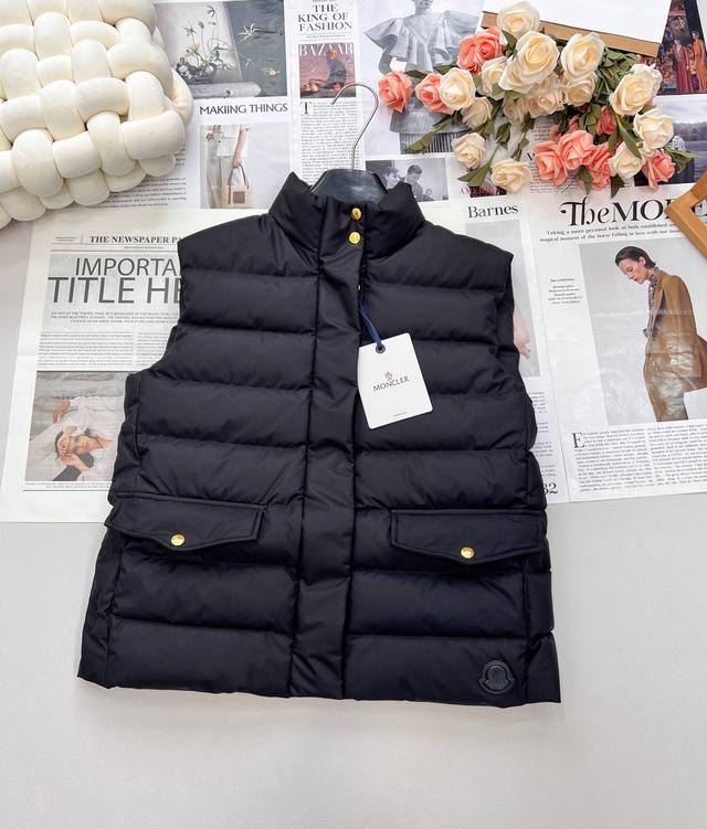 Moncler 2025 New Stand Collar Down Vest, Custom Yb Windproof and Waterproof Nylo