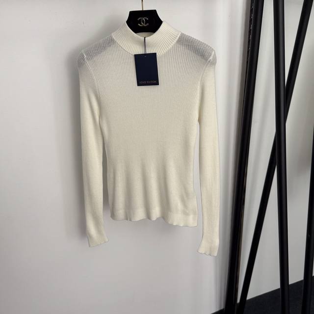 Style No. 20257252 Lv* New Simple Embroidered High Neck Slim Fit Long Sleeve Wo