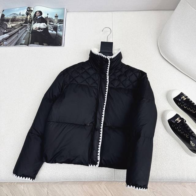 C Brand 25Ss Autumn/Winter Newest Chanel-Style Stand Collar Down Jacket with Con