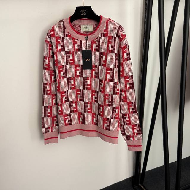 Style No. 20257230 Fend* New Color Block F Letter Hollow-Out Pullover Long-Slee