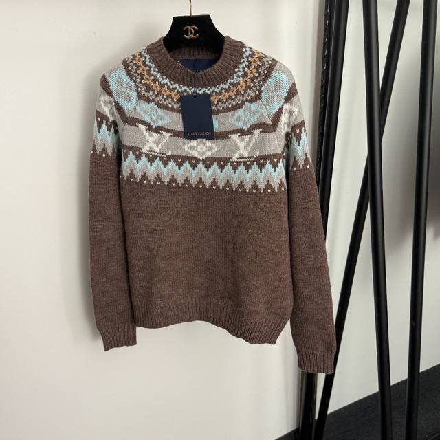 Style No. 20257227 Lv* New Color Block Logo Jacquard Pullover Long-Sleeve Sweat
