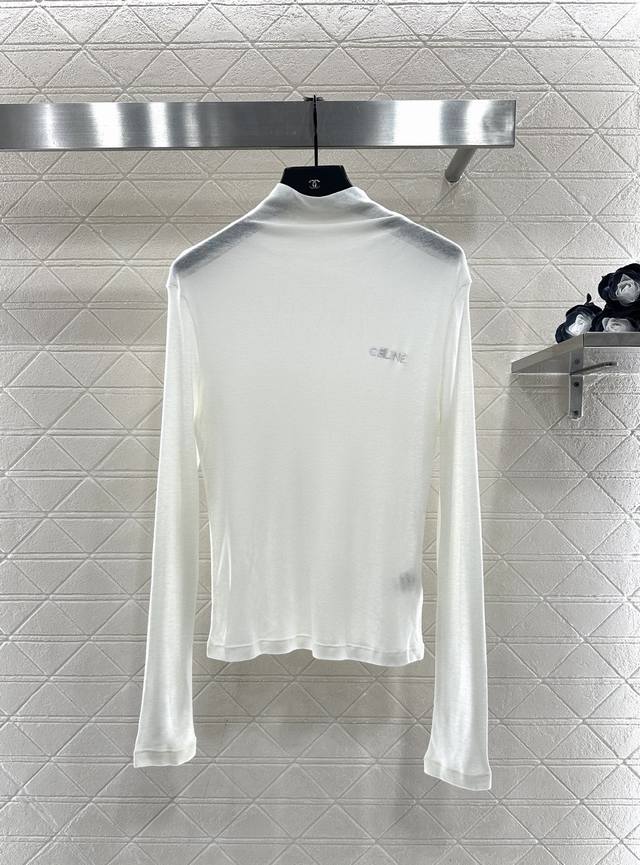 Celin*2025 New Arrival Slim Fit Letter High Neck Base Layer Top Made of custom Y