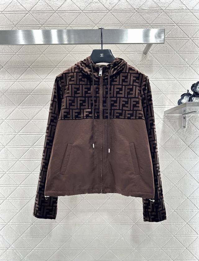 Fend*2025 New Arrival 3D Embossed Letter Jacket and Pants Set Custom Yb imported