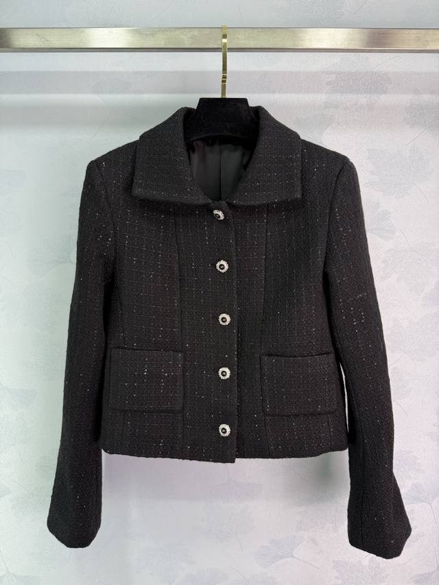 Chane*2025 Autumn/Winter New Plaid Tweed Sequined Dress Coat Custom Yb Imported