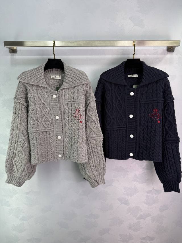 Westpac * 2025 Autumn/Winter New Knitted Cardigan with Lapel Design and Red Sat