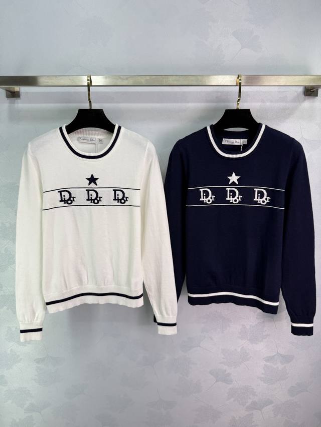 Dio*25 Autumn/Winter New Knitted Round Neck Pullover with Classic Brand Letter L