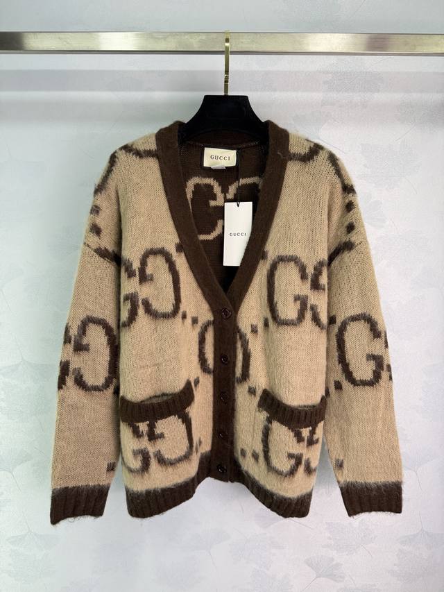 Gu*25 Autumn/Winter New Mohair Cardigan, Reversible Coat! The Nemor color scheme