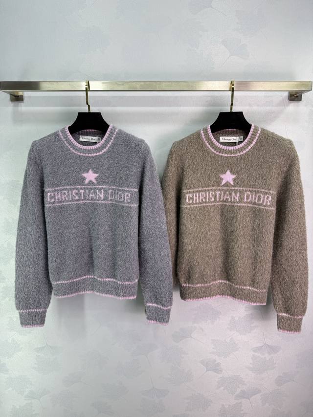 Dio* 2025 Autumn/Winter New Crochet Letter Knit Sweater! Made with custom wool a