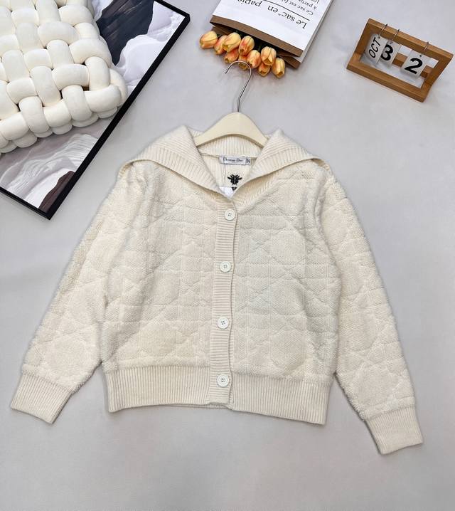 Dior Fall/Winter New Arrival: Navy Navy Oversized Collar Cardigan Sweater - A su