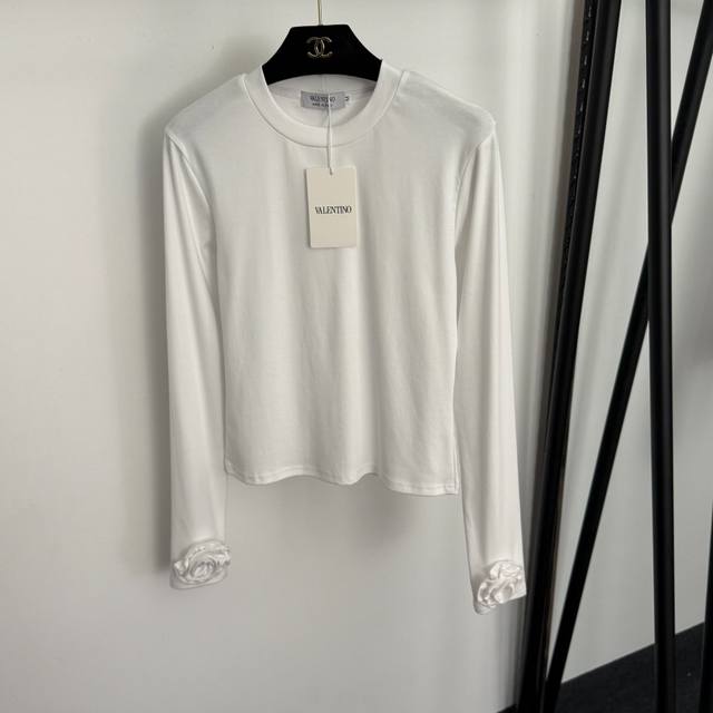 Style No. 20256574 Valentin* New 3D Floral Cuffs Pure Cotton Versatile Long-Sle