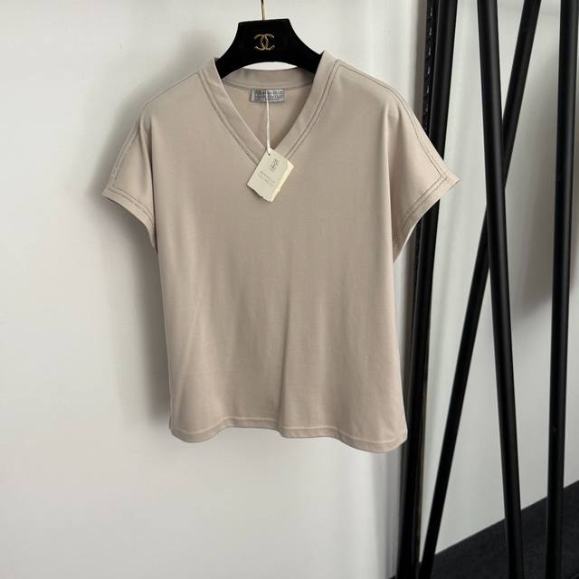 Style No. 20257143 Brunello Cucinell*Bc New Beaded Chain Embellished V-Neck Sho