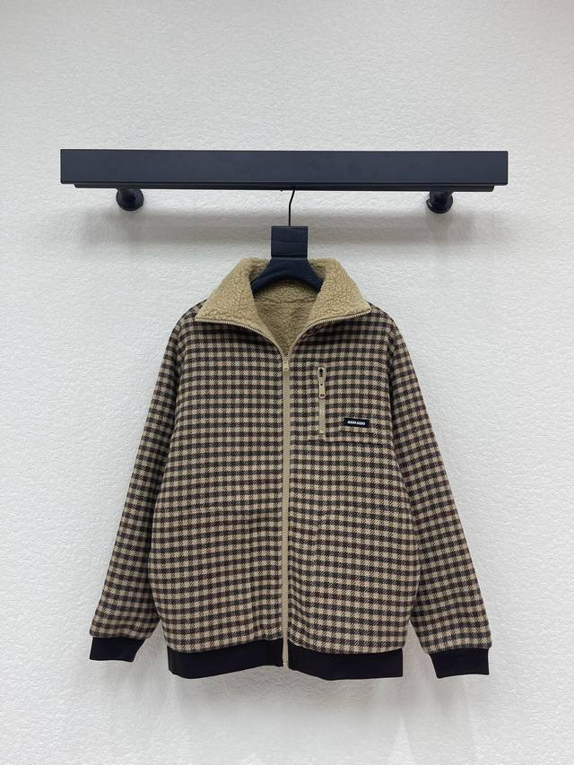 25 Fall/Winter New Fleece-Lined Check Jacket/Shearling Coat. Inspired by retro p