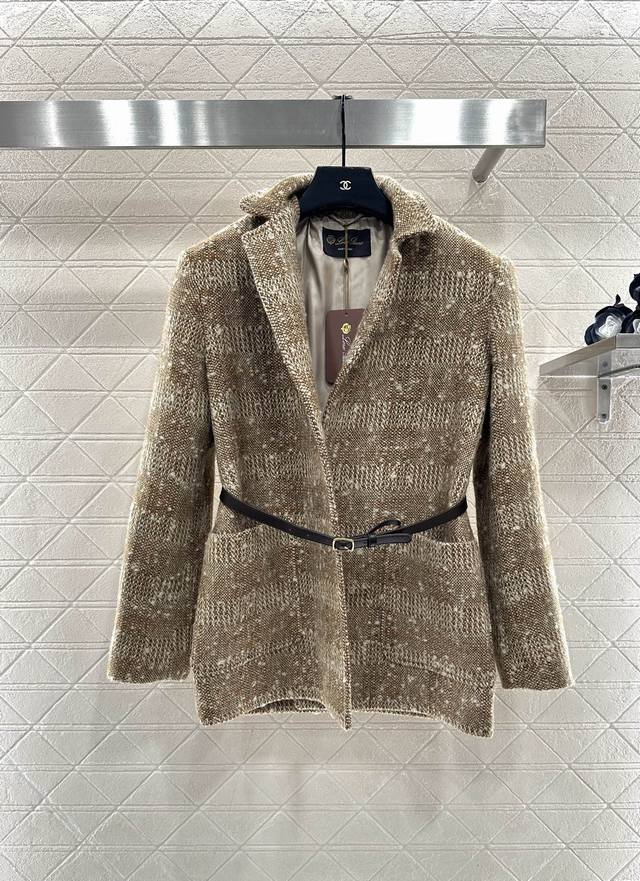 Loro plan*2025 New Arrival Lapel Belt Suit Jacket Custom-made imported silk and