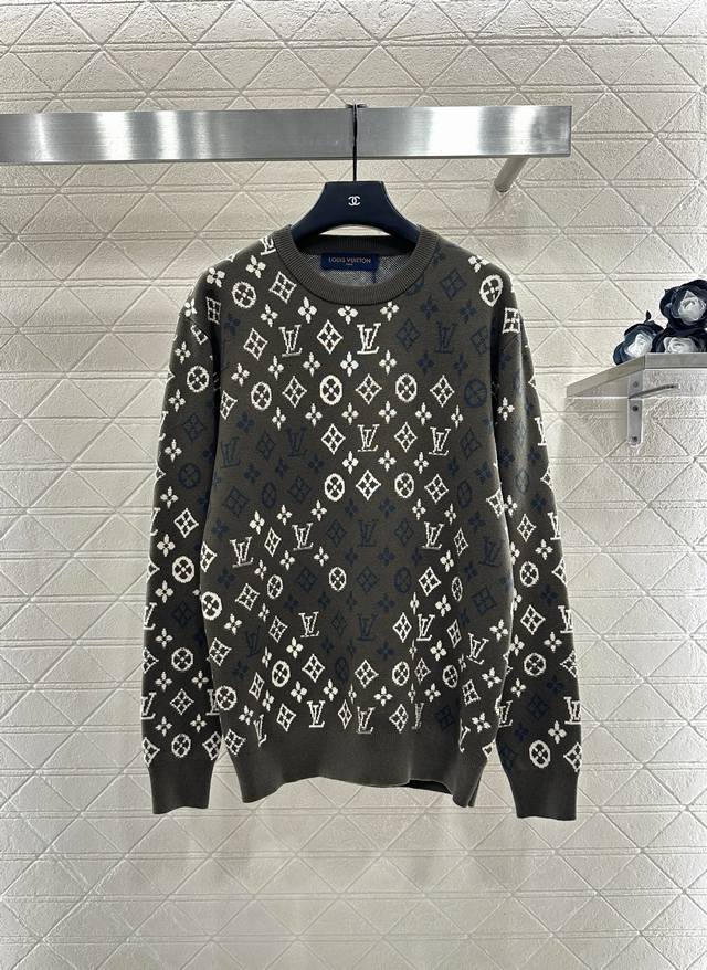 Louis Vuitto*2025 New Arrival Jacquard Knit Pullover Sweater Made with custom Yb