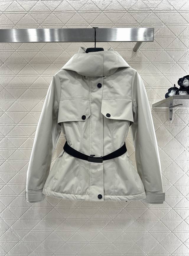 Moncle*2025 New Arrival Hooded Belt Down-Filled Windproof Jacket Custom Yb Impor