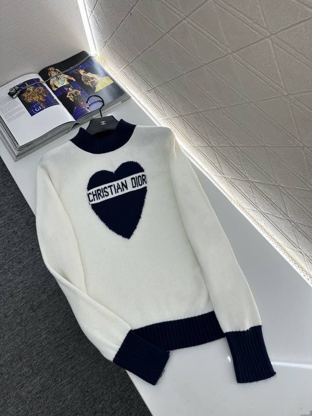 Dio*2025 New Arrival Color Block Heart Knitted Pullover Sweater Made with custom