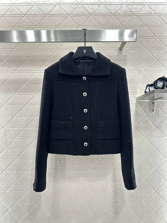 Chane*2025 New Arrival Checkered Tweed Sequined Dress Jacket Custom Yb Imported