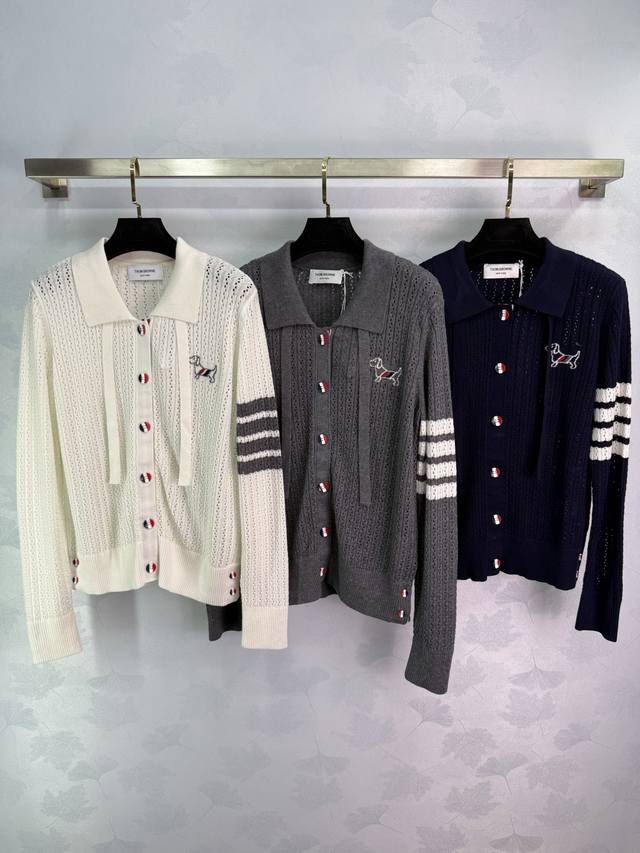 Tb*25 Early Autumn New Puppy Knit Cardigan Classic four-stripe cuff design, pupp