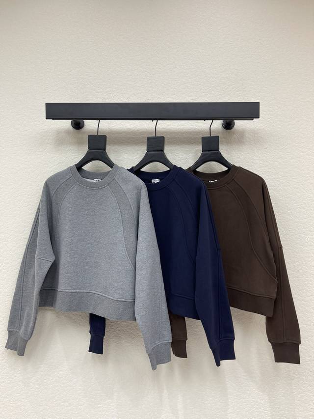 Loew*25 Early Autumn New Arrival 3D Label Crew Neck Fleece Sweatshirt Custom fab