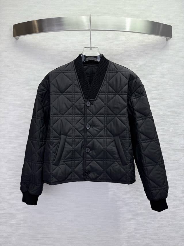 Dio* 25Ss Autumn/Winter New Ribbed V-Neck Jacket/Cotton-padded Jacket with Canna