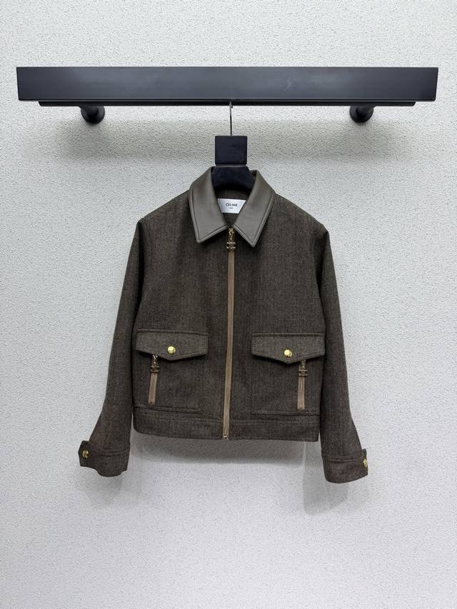 Ce* Wool and leather collar coat: stylish, practical, versatile, chic, and perfe