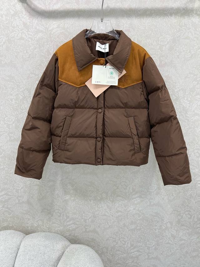 Miumi*25 New Suede and Down Jacket, 90% White Duck Down, made entirely of suede