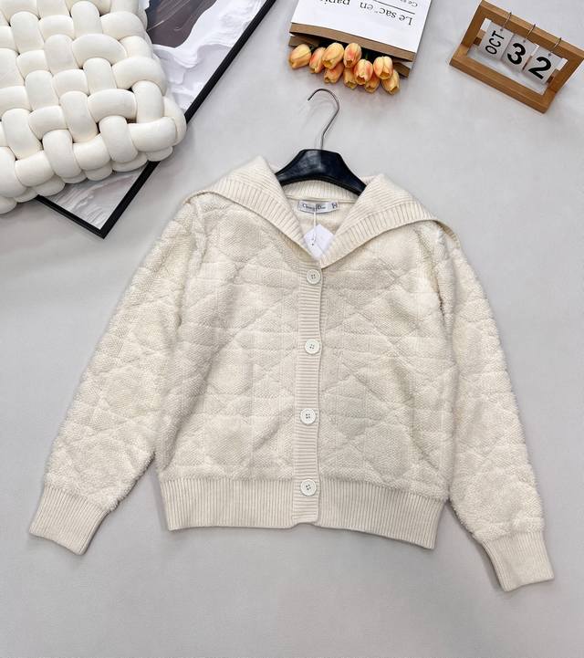 Dior Fall/Winter New Arrival: Navy Navy Oversized Collar Cardigan Sweater - A Su