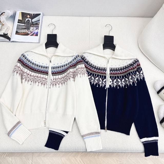 Exclusive Lp30Ss Autumn/Winter Newest Fair Isle Series Knit Cardigan with a retr