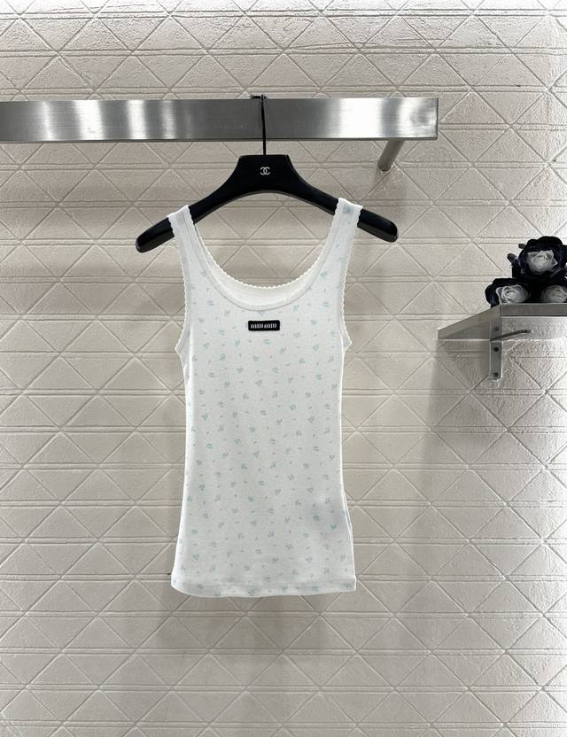 Miuni*2025 New Arrival Slim Fit U-Neck Floral Vest Custom Yb twill cotton, breat