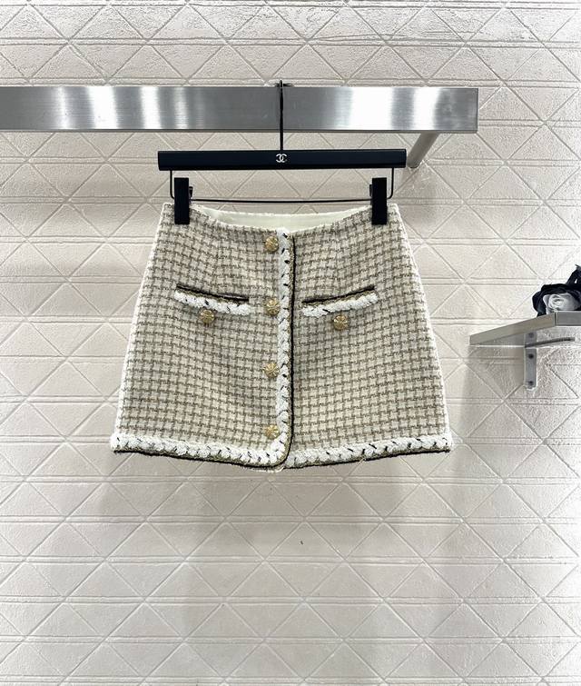 Chane*2025 New Arrival Woven Plaid Vest and Skirt Set Custom Yb Imported coarse