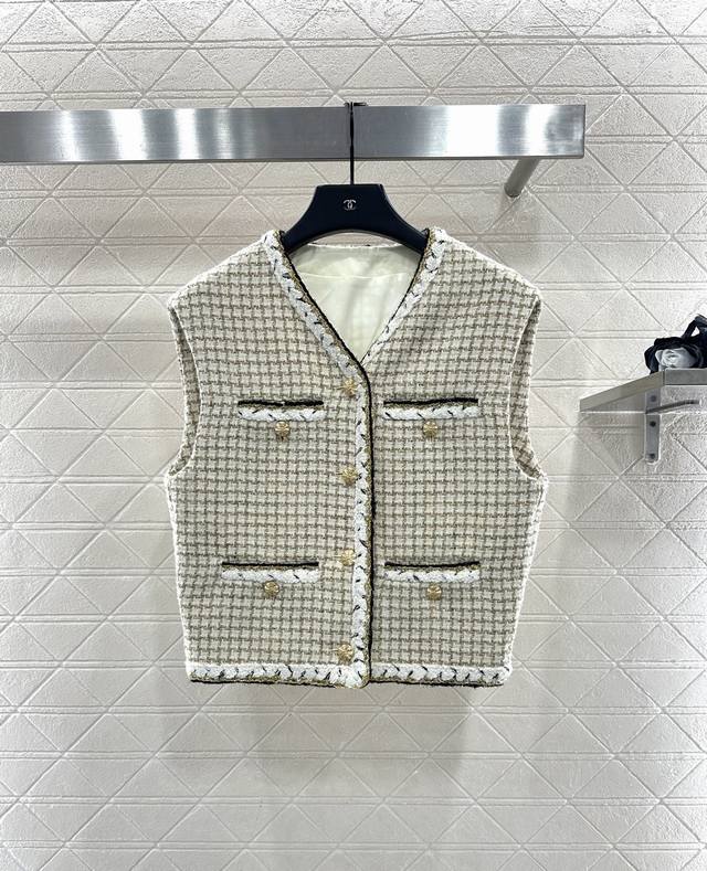 Chane*2025 New Arrival Woven Plaid Vest and Skirt Set Custom Yb Imported coarse