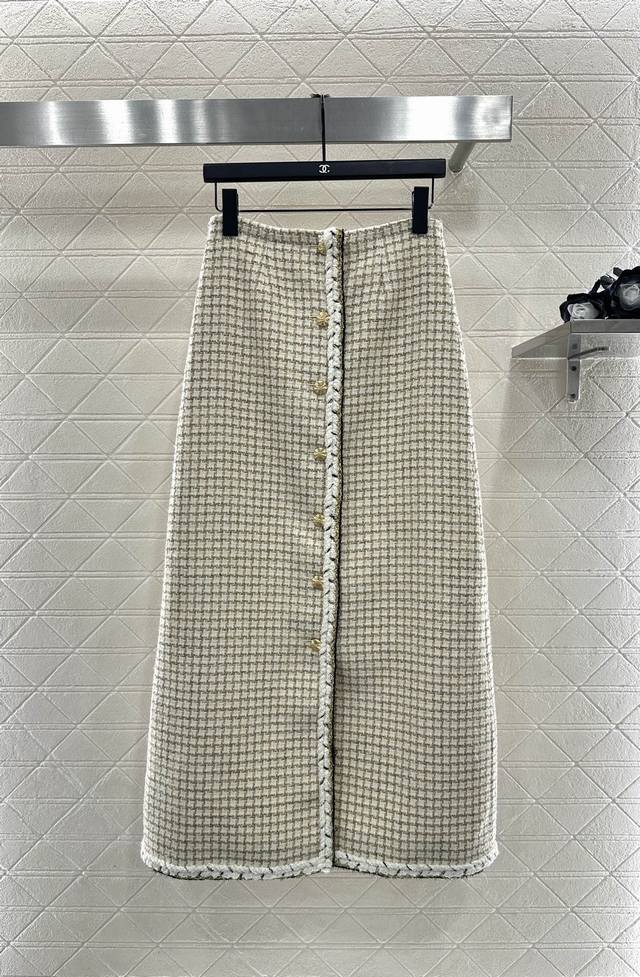 Chane*2025 New Arrival Woven Plaid Vest and Skirt Set Custom Yb Imported coarse