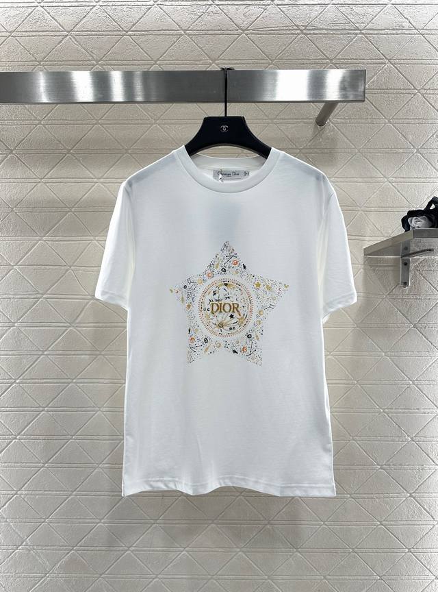 Dio*2025 New Arrival Round Neck Beaded Print Custom Yb 100% Cotton Material, Hig