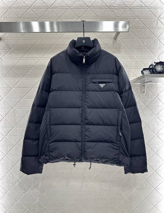 prad*2025 New Arrival Rectangular Embossed Stand Collar Down Jacket Custom Yb im