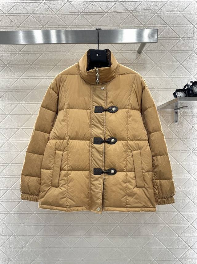 Louis Vuitto*2025 New Arrival Leather Buckle Stand Collar Down Jacket Custom Yb