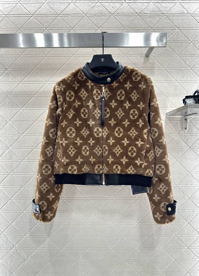 Louis Vuitto*2025 New Arrival Patchwork Leather Teddy Sheepskin Coat Custom Yb T