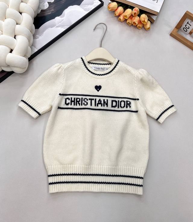 Dior 26Ss Early Spring New Limited Edition Pink Heart Embroidered Short-Sleeve K