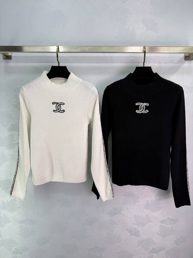 Ch*25 Early Autumn New Double C Embroidered Sweater, Soft, Comfortable, Warm Kni