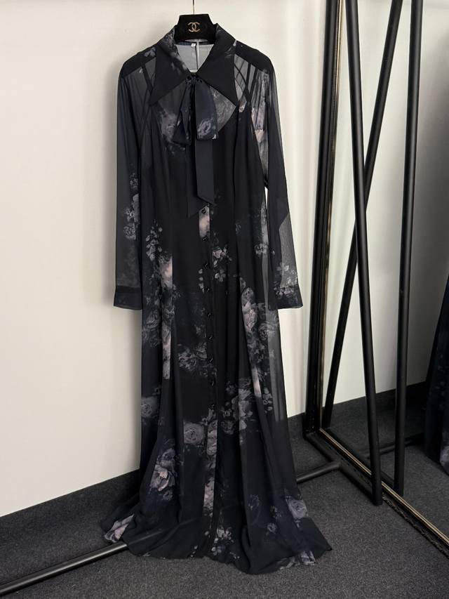 Style No. 20257078 Zimmermann* New Elegant Floral Print Bow Collar Long-Sleeved