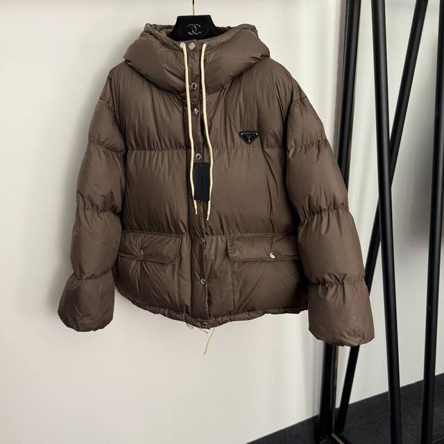 Style No. 20257062 prad* New logo triangle-decorated long-sleeved hooded cotton