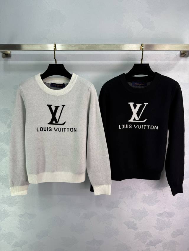Lou*2025 Early Autumn New Round Neck Letter Knitted Long-Sleeve Sweater! Made wi
