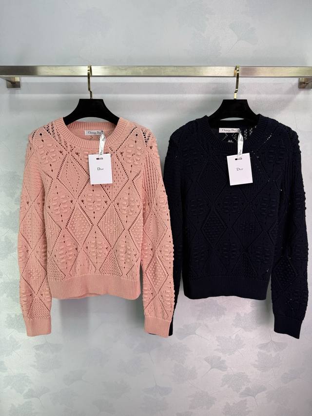 Dio* 2025 Autumn/Winter New Hollow-out Jacquard Knit Pullover Sweater! Made with