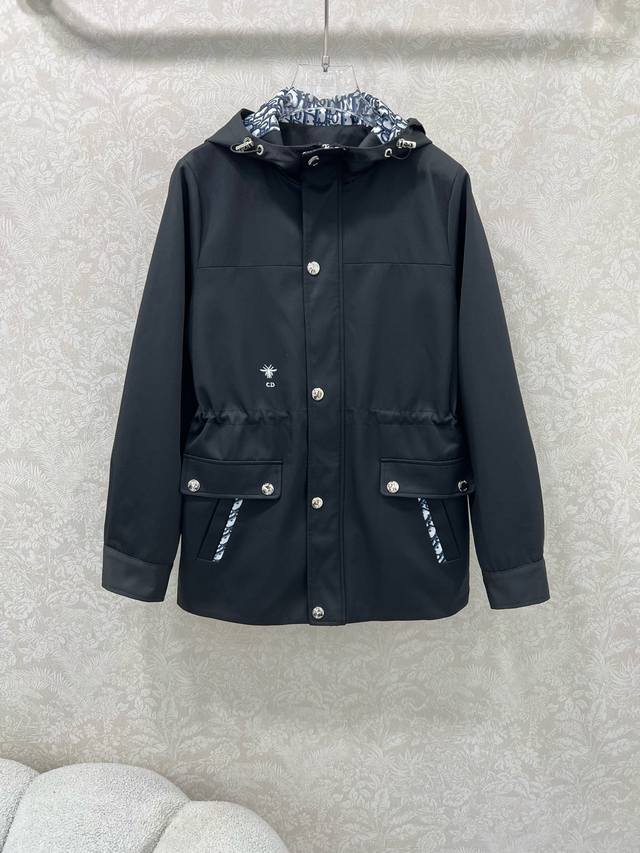 Dio*25 New Hooded Drawstring Trench Coat, Custom Made with Imported Material, St