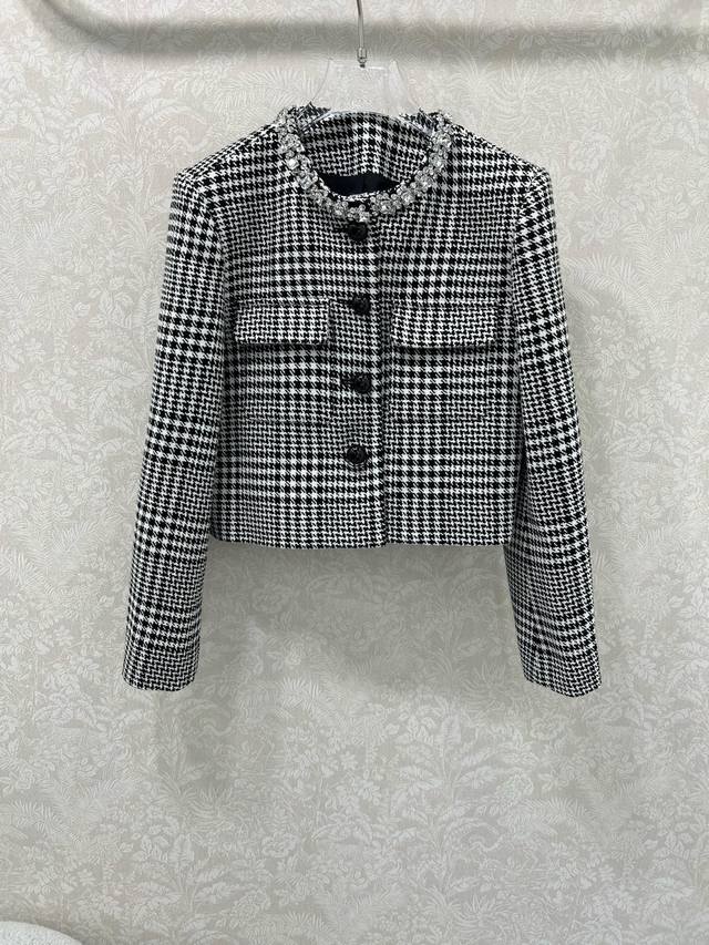 Self-portr*It25 New Rhinestone Collar Houndstooth Short Jacket The floral rhines