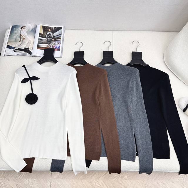 A must-have for everyone! Vltn 25Ss Autumn/Winter Newest 3D Floral High-Neck Ba