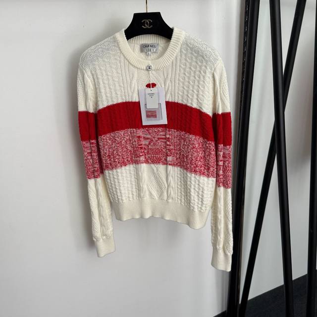 Style No. 20257036 Chanel* New Style Logo Embroidered Color-Blocked Striped Pul