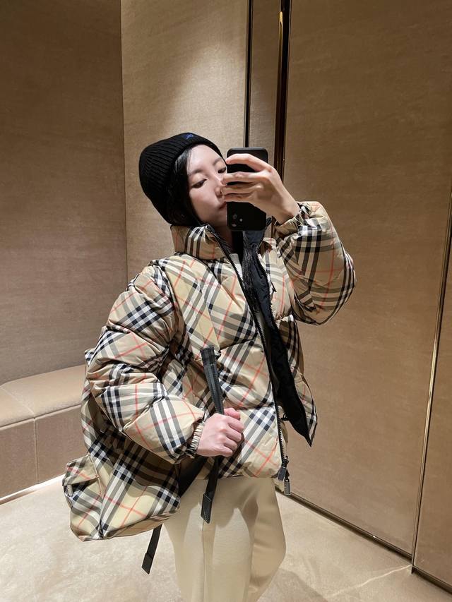 Burb*Rry 25Fw Autumn/Winter New Reversible Short Down Jacket | Exclusive Yb Deve