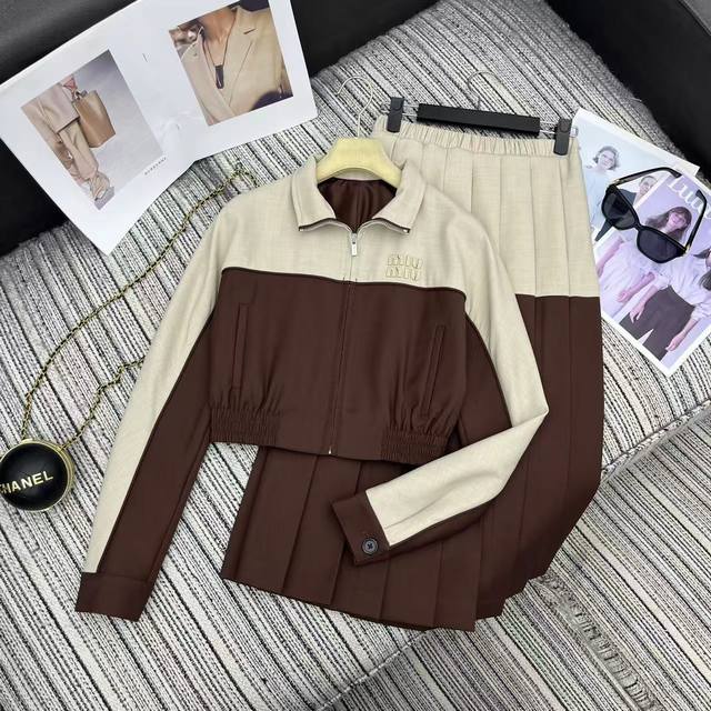 Highly recommend the 2025 Early Autumn Collection Miu* new color-blocked stand-