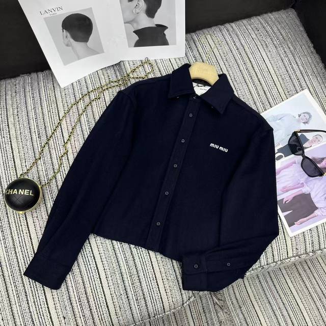 Highly recommend Miu Mi* 2025 Autumn/Winter New Wool Shirt-Style Short Jacket |