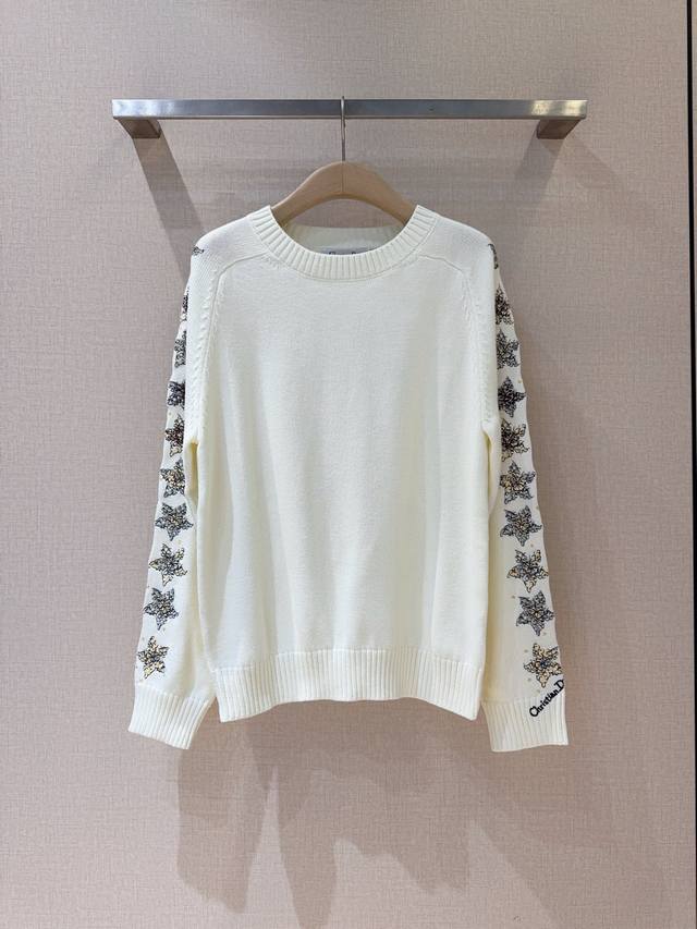 D Brand 2025 Autumn/Winter New Arrival Crew Neck Embroidered Knit Sweater with r